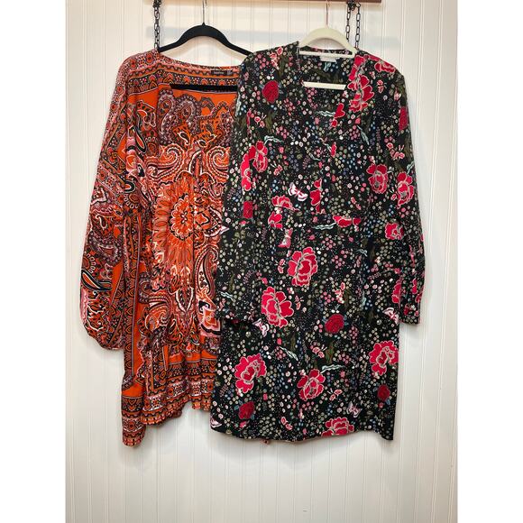 Boohoo & Junarose Floral & Scarf Print Oversized Smock Dress Bundle Size 16 - Picture 2 of 11